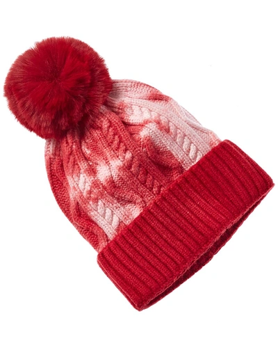 Shop Adrienne Landau Tie-dye Knit Wool-blend Hat In Red