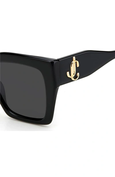 Shop Jimmy Choo Elenigs 53mm Square Sunglasses In Black / Grey