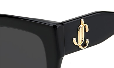 Shop Jimmy Choo Elenigs 53mm Square Sunglasses In Black / Grey