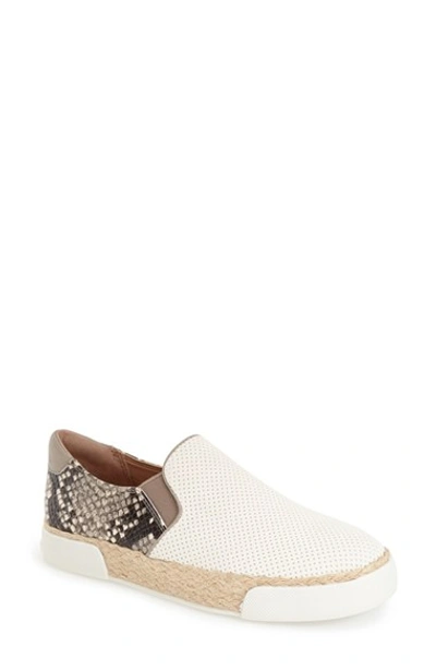 Shop Sam Edelman 'banks' Perforated Slip-on Sneaker (women) In Bright White/ Putty Suede