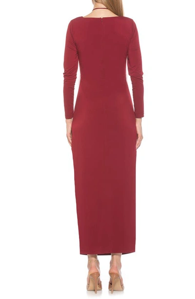 Shop Alexia Admor Farish Long Sleeve Maxi Dress In Burgundy