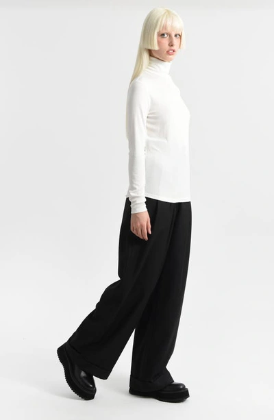 Shop Molly Bracken Fitted Turtleneck Top In White