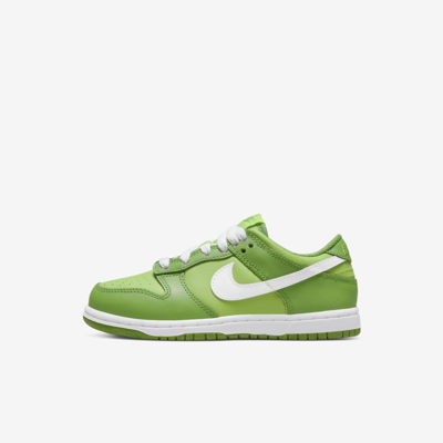 Shop Nike Dunk Low Little Kids' Shoes In Chlorophyll,vivid Green,white