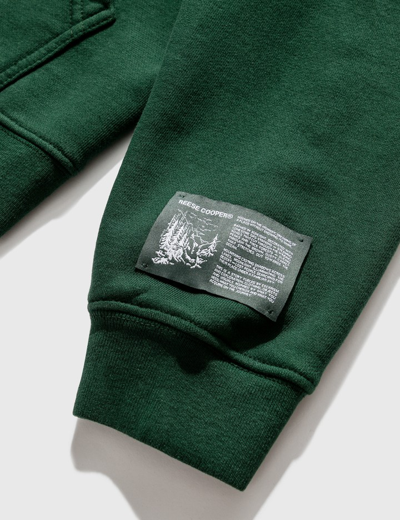 Shop Reese Cooper Tree Script Hooded Sweatshirt In Green