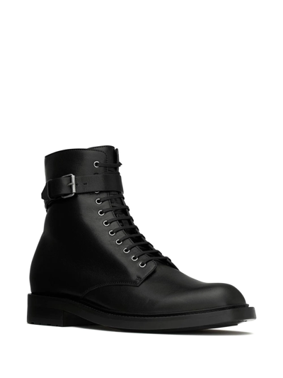 Shop Saint Laurent Army 20mm Buckle Boots In Black