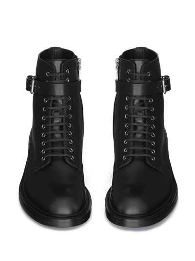 Shop Saint Laurent Army 20mm Buckle Boots In Black