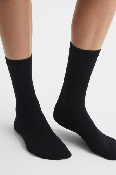 Shop Reiss Celine - Black Fine Wool Loafer Socks, Uk Xs-s