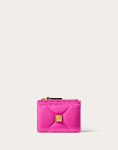 Shop Valentino Garavani Roman Stud Nappa Leather Coin Purse With Zip Woman Pink Pp Uni