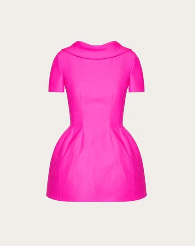 Shop Valentino Crepe Couture Short Dress With Bow Detail Woman Pink Pp 42