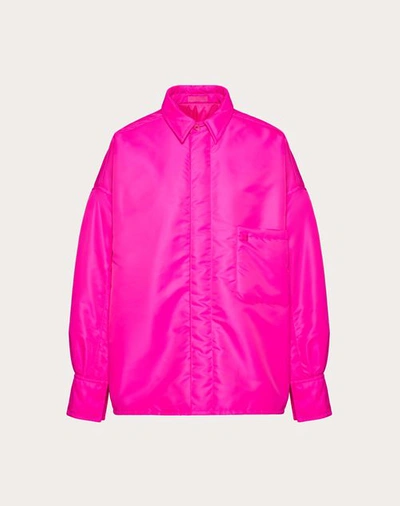 Shop Valentino Nylon Shirt Jacket With Stud Detail In Pink Pp
