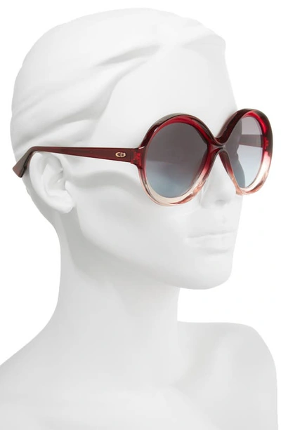 Shop Dior Bianca 58mm Round Sunglasses In Burgundy/ Pink
