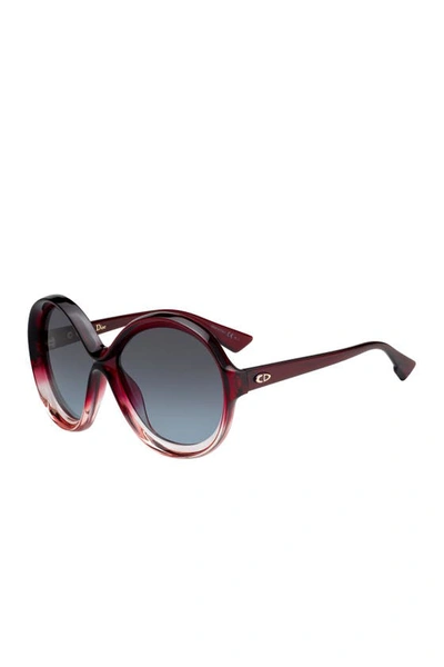 Shop Dior Bianca 58mm Round Sunglasses In Burgundy/ Pink