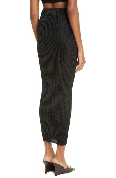 Shop A. Roege Hove Emma Ribbed Organic Cotton Blend Maxi Skirt In Black