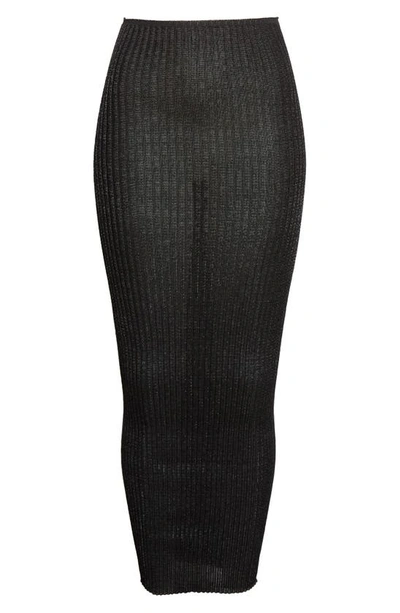Shop A. Roege Hove Emma Ribbed Organic Cotton Blend Maxi Skirt In Black