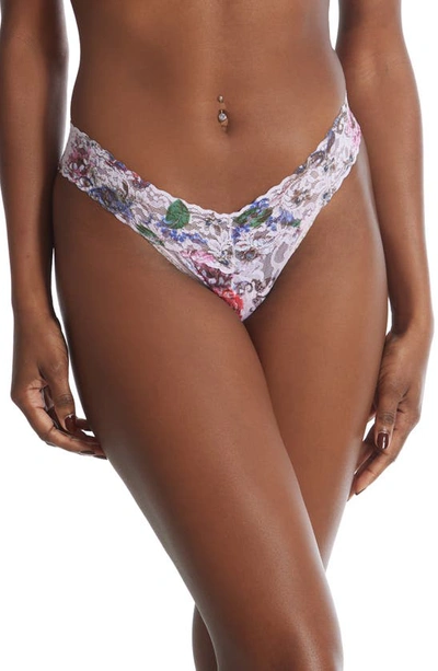 Shop Hanky Panky Print Lace Low Rise Thong In Highgrove Gardens