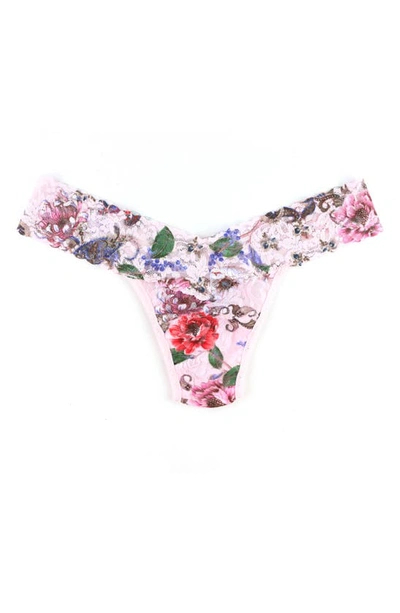 Shop Hanky Panky Print Lace Low Rise Thong In Highgrove Gardens