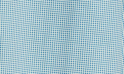 Shop Stone Rose Micro Geometric Print Trim Fit Stretch Cotton Button-up Shirt In Blue