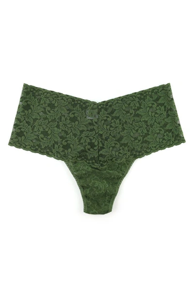 Shop Hanky Panky Retro High Waist Thong In Bitter Olive Green