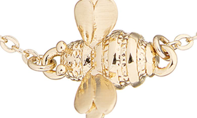 Shop Ted Baker Beedina Bumble Bee Bracelet In Brushed Gold Tone