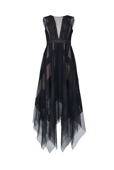 Bcbg metallic striped handkerchief dress deals