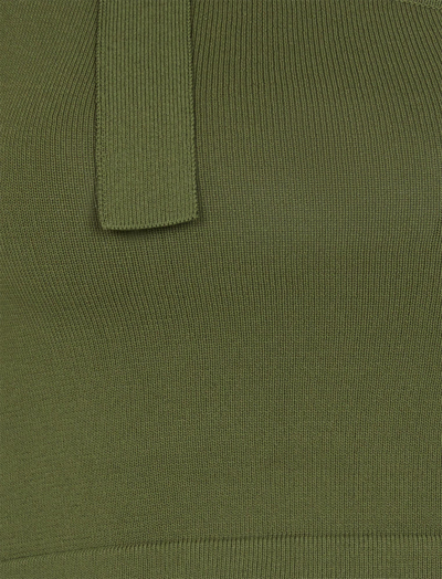 Shop Bcbgmaxazria Asymmetrical One Sleeve Crop Top In Green