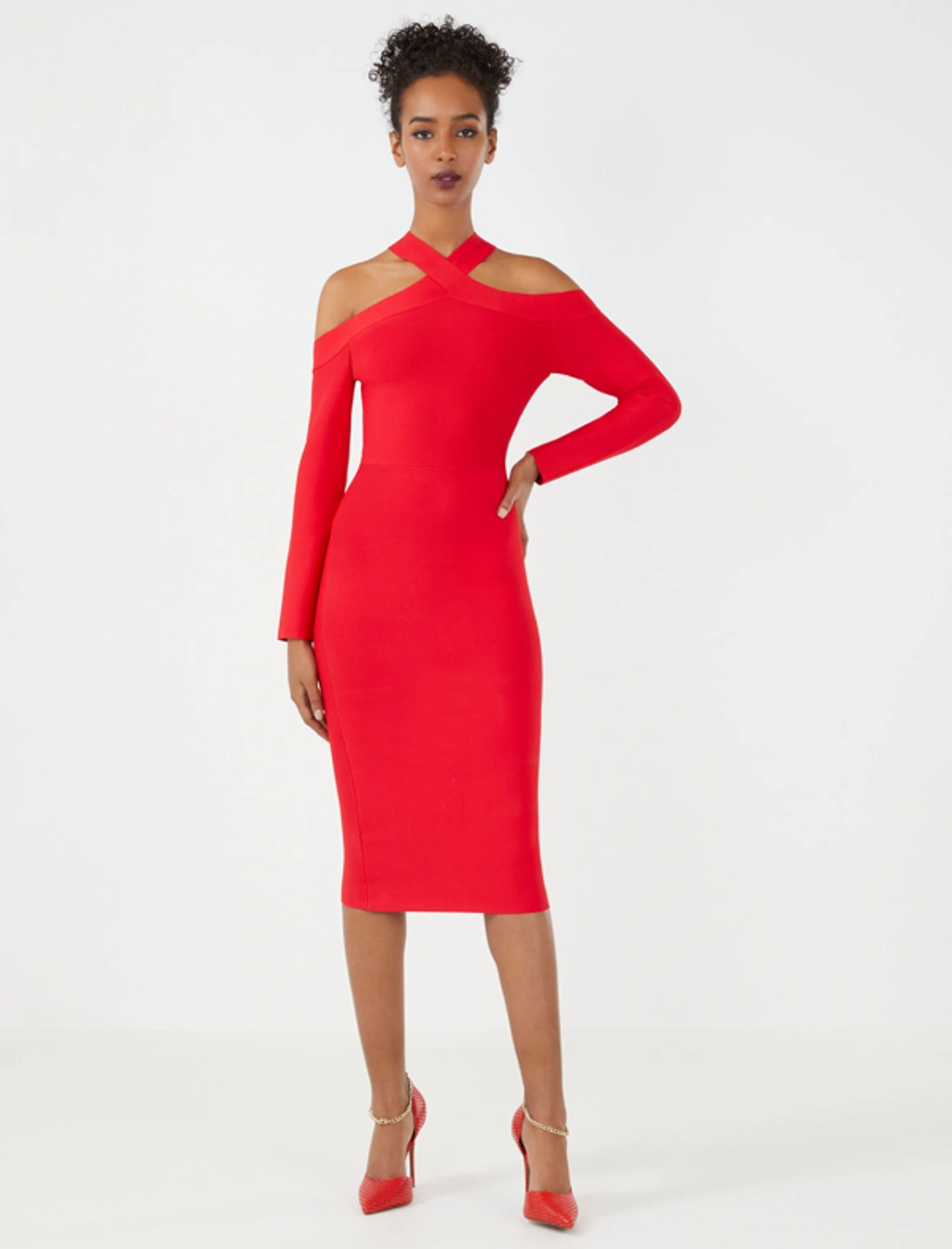 Bcbgmaxazria Brielle Bodycon Cocktail Dress In Red Berry ModeSens