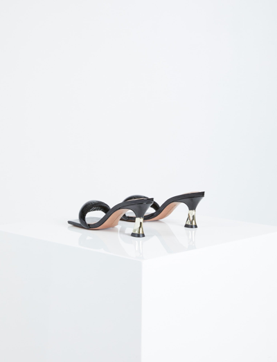 Shop Bcbgmaxazria Favari Slide Midi Heel In Black Patent