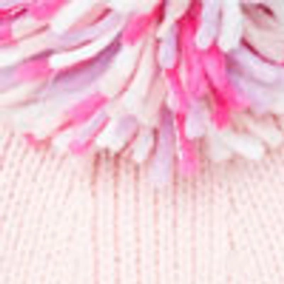 Shop Bcbg Girls Girls Multicolor Pom Beanie & Scarf Set In English Rose