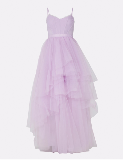 Shop Bcbgmaxazria Katherine Tulle Evening Gown In Fair Orchid
