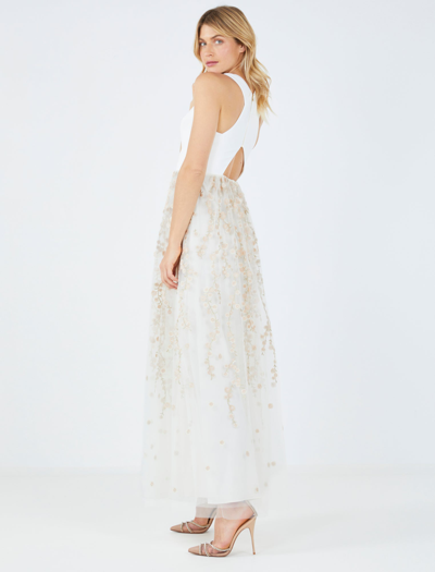 Bcbgmaxazria Madelyn Floral Embroidered Evening Gown In Gardenia ModeSens