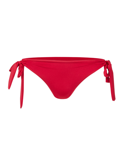 Shop Bcbgmaxazria Seduction Side-tie Bikini Bottom In Crimson
