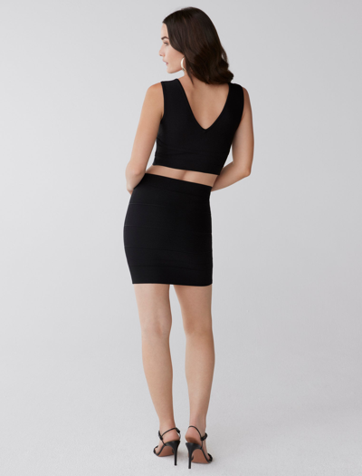 Shop Bcbgmaxazria Simone Textured Power Skirt In Black