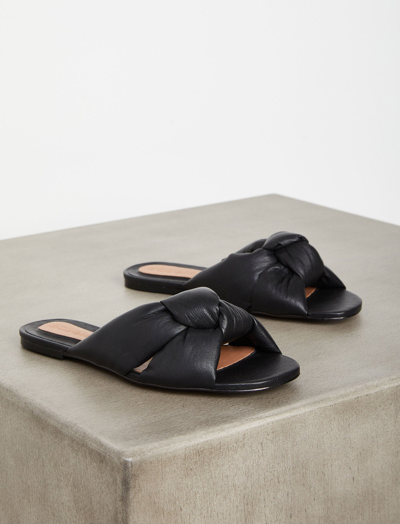Shop Bcbgmaxazria Tinsley Knotted Flat Sandal In Black