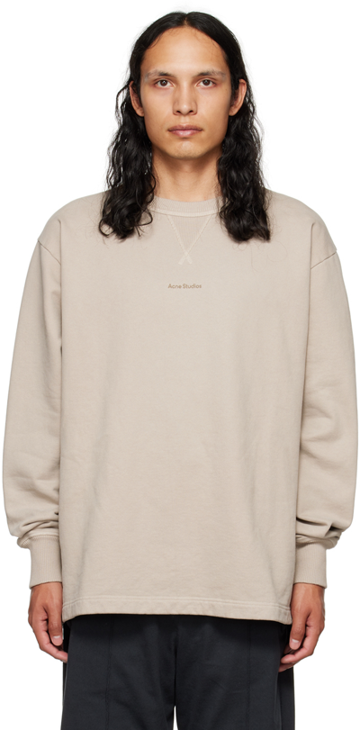 Shop Acne Studios Taupe Brushed Sweatshirt In Ckn Oyster Grey