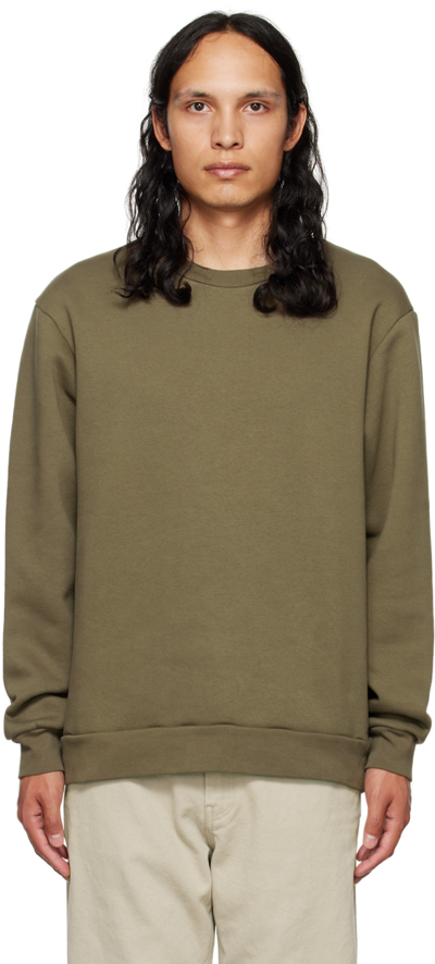 Shop Acne Studios Khaki Crewneck Sweatshirt In Aa5 Taupe Grey