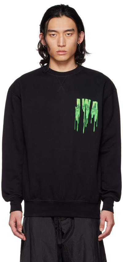 Shop Jw Anderson Black Slime Sweatshirt In 993 Black/green