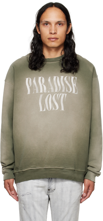 Shop Alchemist Green 'paradise Lost' Sweatshirt In Dark Charmeleon
