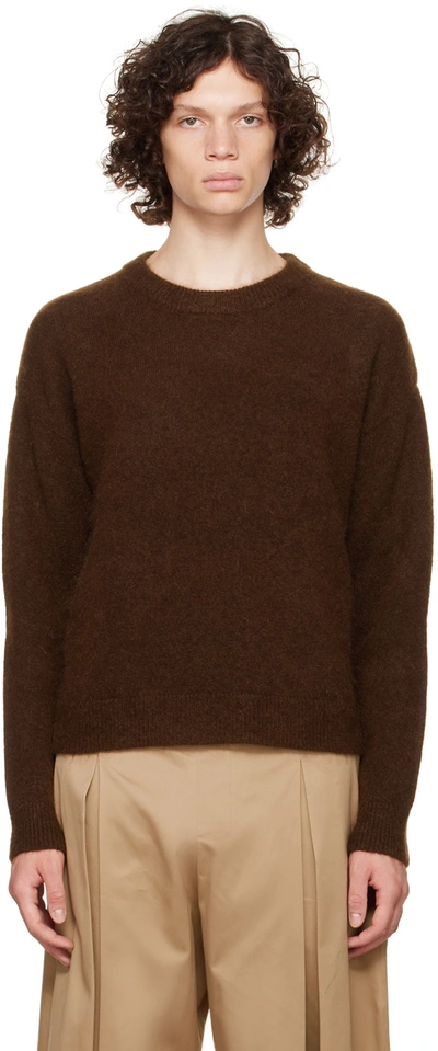 Shop Sage Nation Brown Cutout Sweater In Earth Brown