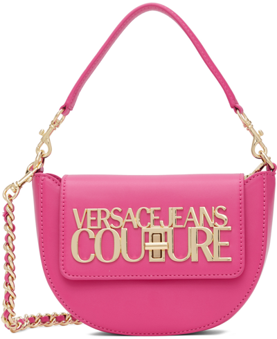 Versace Jeans Couture Pink Logo Lock Shoulder Bag In E455 Fuxia | ModeSens