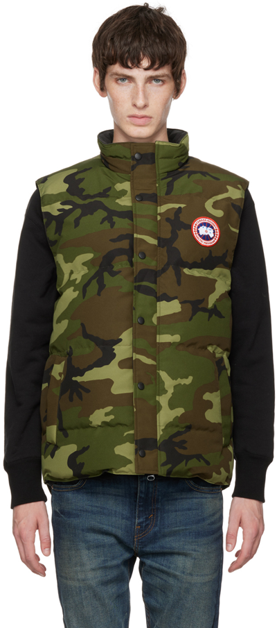 Canada Goose Garson Camouflage-print Quilted Arctic Tech Down Gilet |  ModeSens
