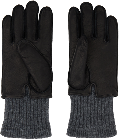 Shop Undercover Black Deerskin Gloves