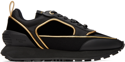 Shop Balmain Black Racer Sneakers In Ead Noir/or