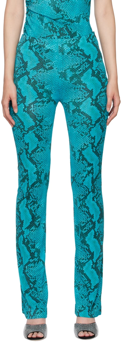 Atlein Blue Snake Print Trousers In C0923 Snake Print Tu