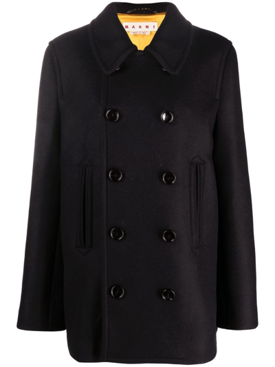 Shop Marni Double-breasted Jacket In Black