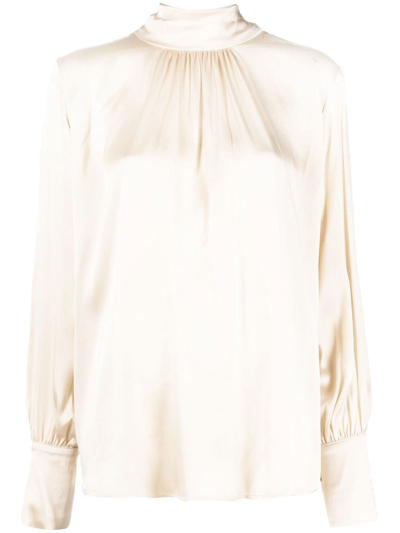 Shop Federica Tosi Short-sleeved Blouse In Nude & Neutrals