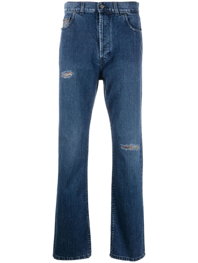 Shop Missoni Straight Jeans With A Worn Effect In Blue