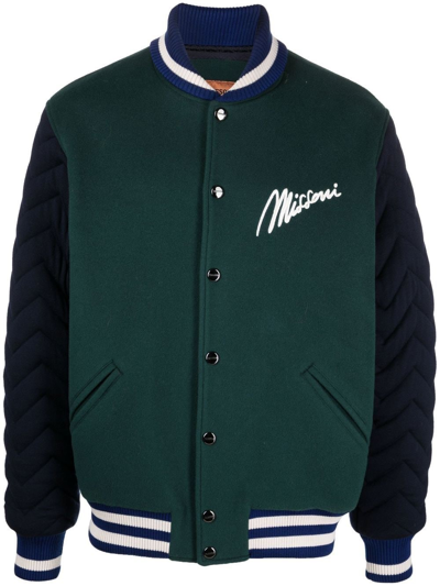Shop Missoni Printed Jacket In Green