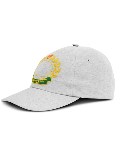 Shop Burberry Oak Leaf Crest Baseball Cap In 灰色