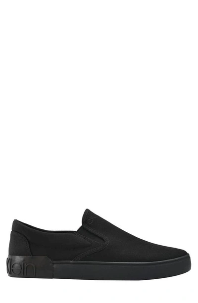 Calvin Klein Ryor Slip-on Sandal In Black/ Black/ Black Canvas