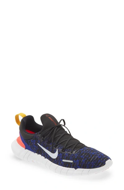 Shop Nike Free Run 5.0 Running Shoe In Black/ Football Grey/ Concord